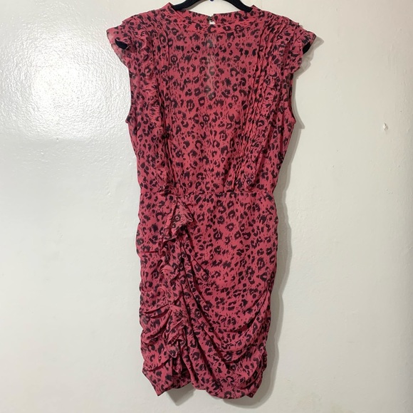 ALL SAINTS 🔹 Hali Roar Ruched Leopard Print Mini Dress - Size 6 - Picture 6 of 16